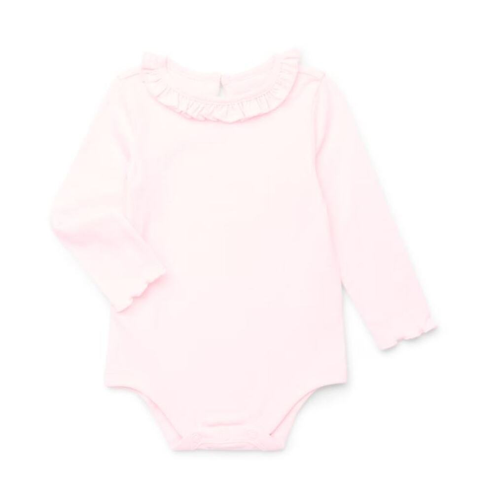 New Garanimals Pink Lettuce Edge Body Suit for Baby Girl 18M Months Long Sleeve!